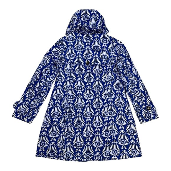 HATLEY Floral Blue Designer Hooded Casual Jacket Coat Womens 12 - Picture 4 of 7